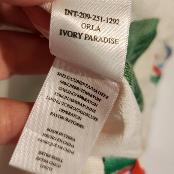 Rails NWT Green Orla Wrap Skirt Linen Blend Birds of Paradise Flower Print sz XS - Picture 11 of 15